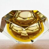 Vintage Italian Sommerso yellow glass bowl, Murano, 1970s.