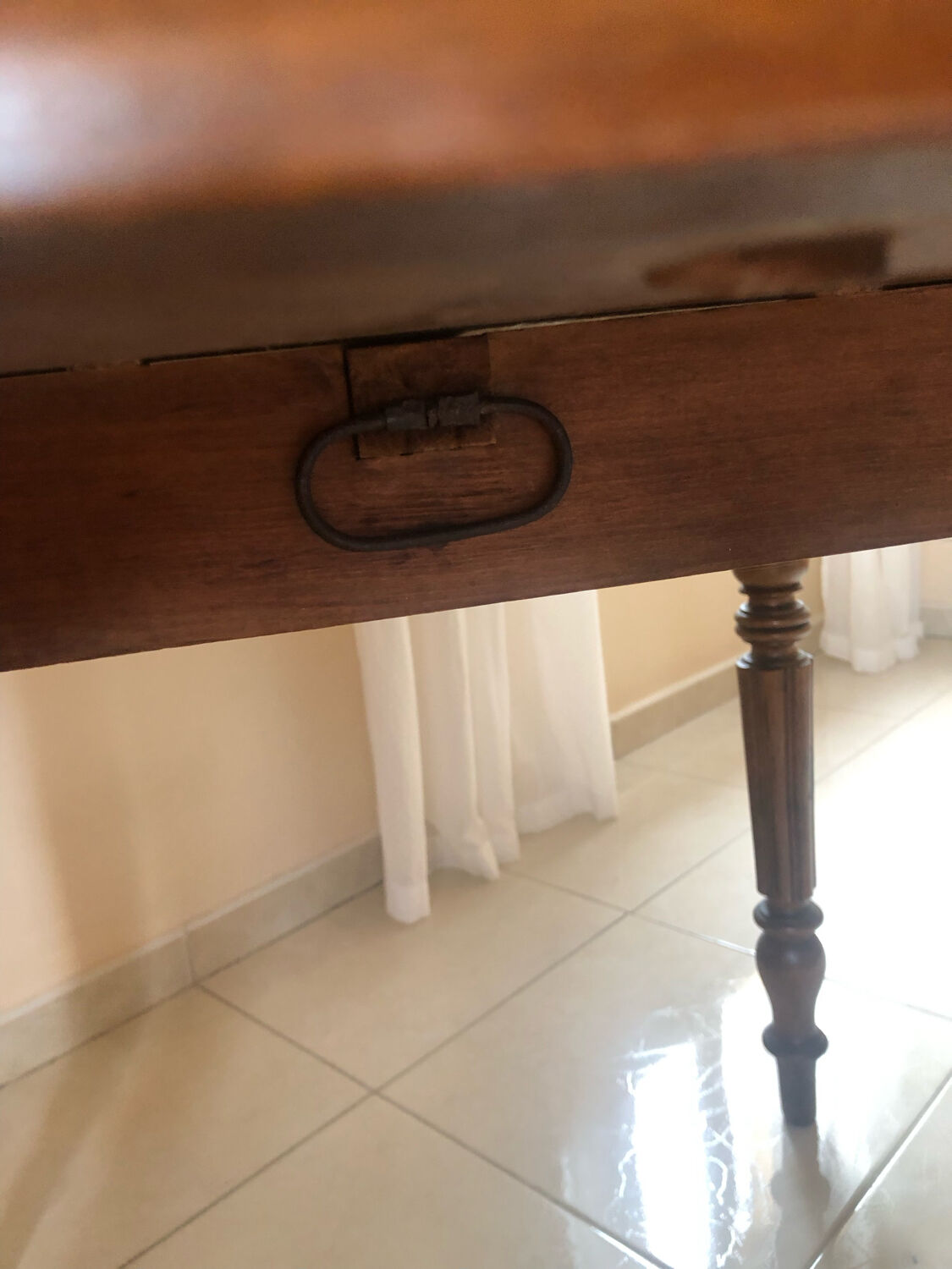 Half moon walnut table