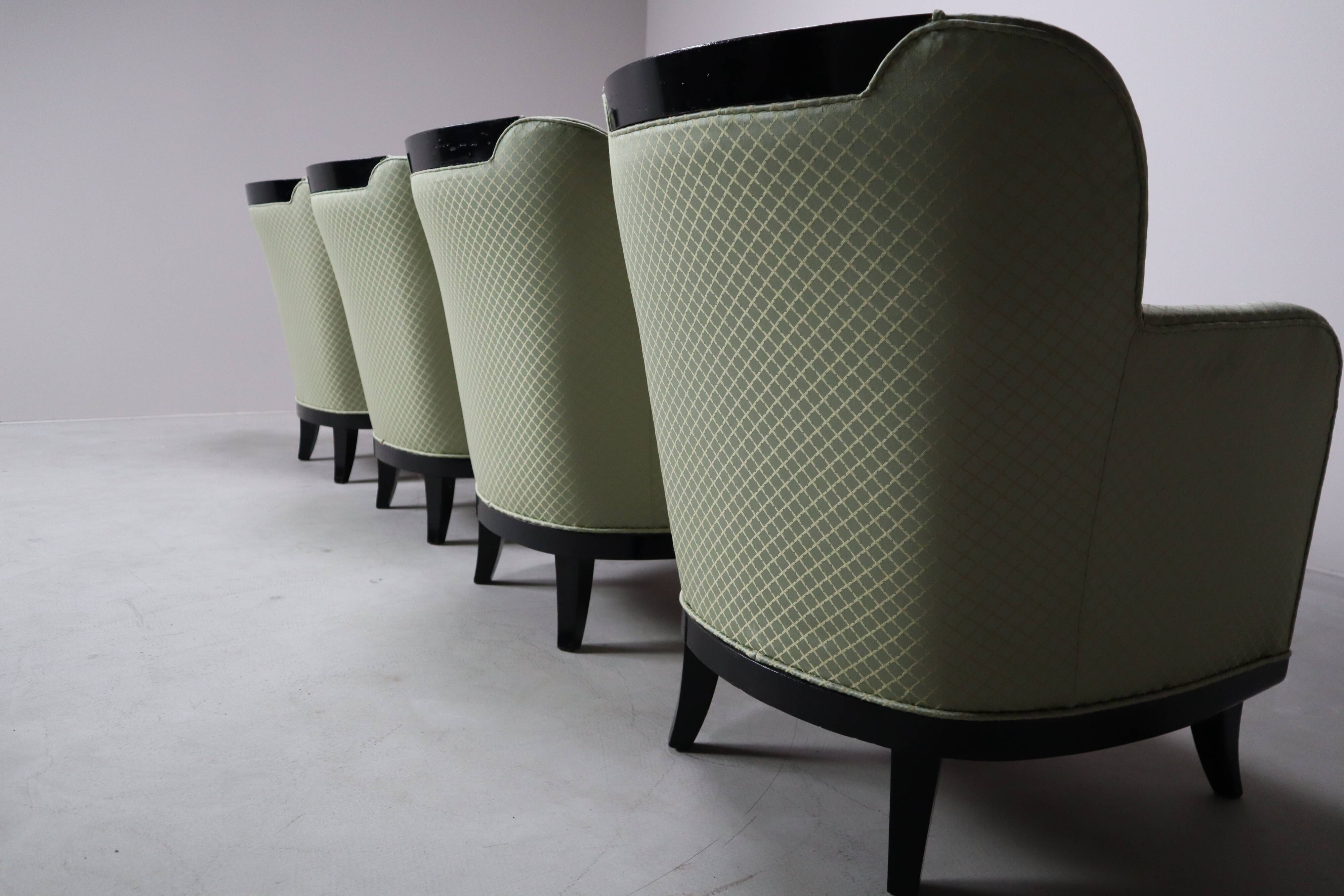 Set of four Art Deco armchairs, 1930-1950