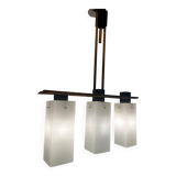 Lampe à Suspension à 3 Lumières Opaline de Maison Arlus, 1950