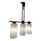 Three-light opaline pendant lamp by Maison Arlus, 1950