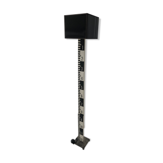 Wooden floor lamp with ladder and metal base