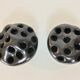 Pair of vases prick organic design flowers, signed 50s