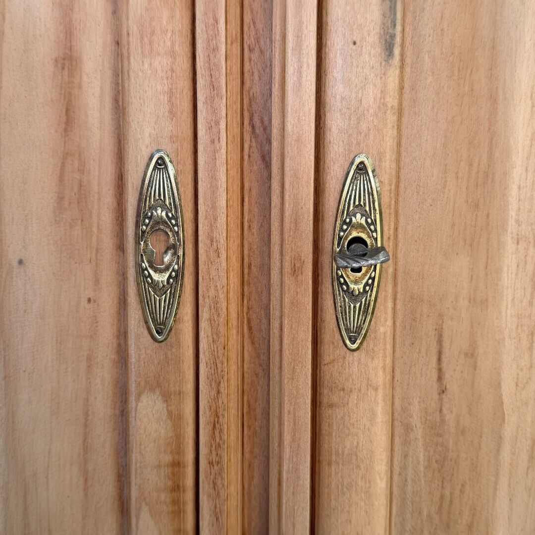 Parisian Art Deco wardrobe, raw wood.