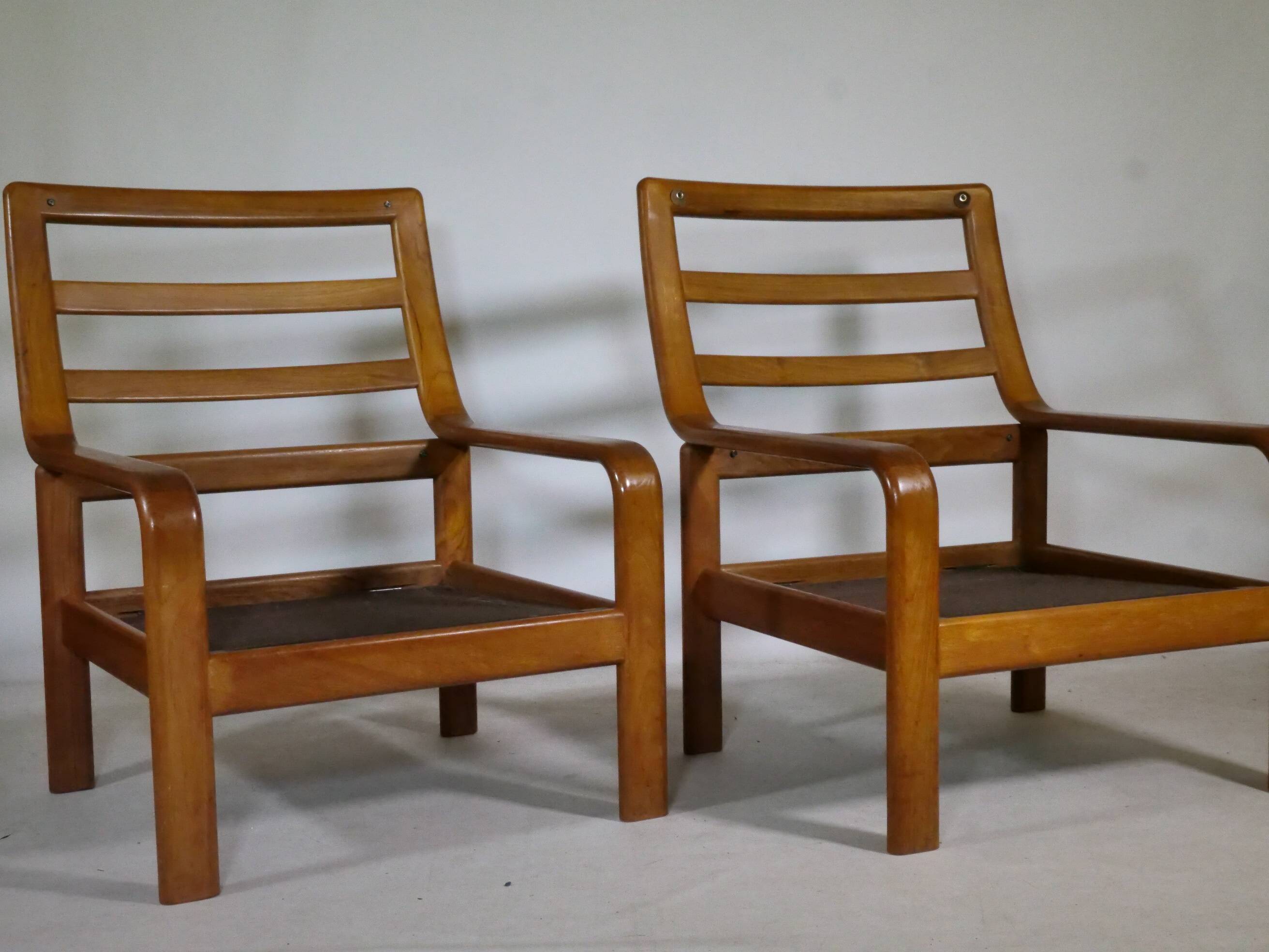 Teak Highback Lounge Chairs by L. Olsen & Søn, Set of 2, Denmark, 1960s