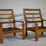 Teak Highback Lounge Chairs by L. Olsen & Søn, Set of 2, Denmark, 1960s