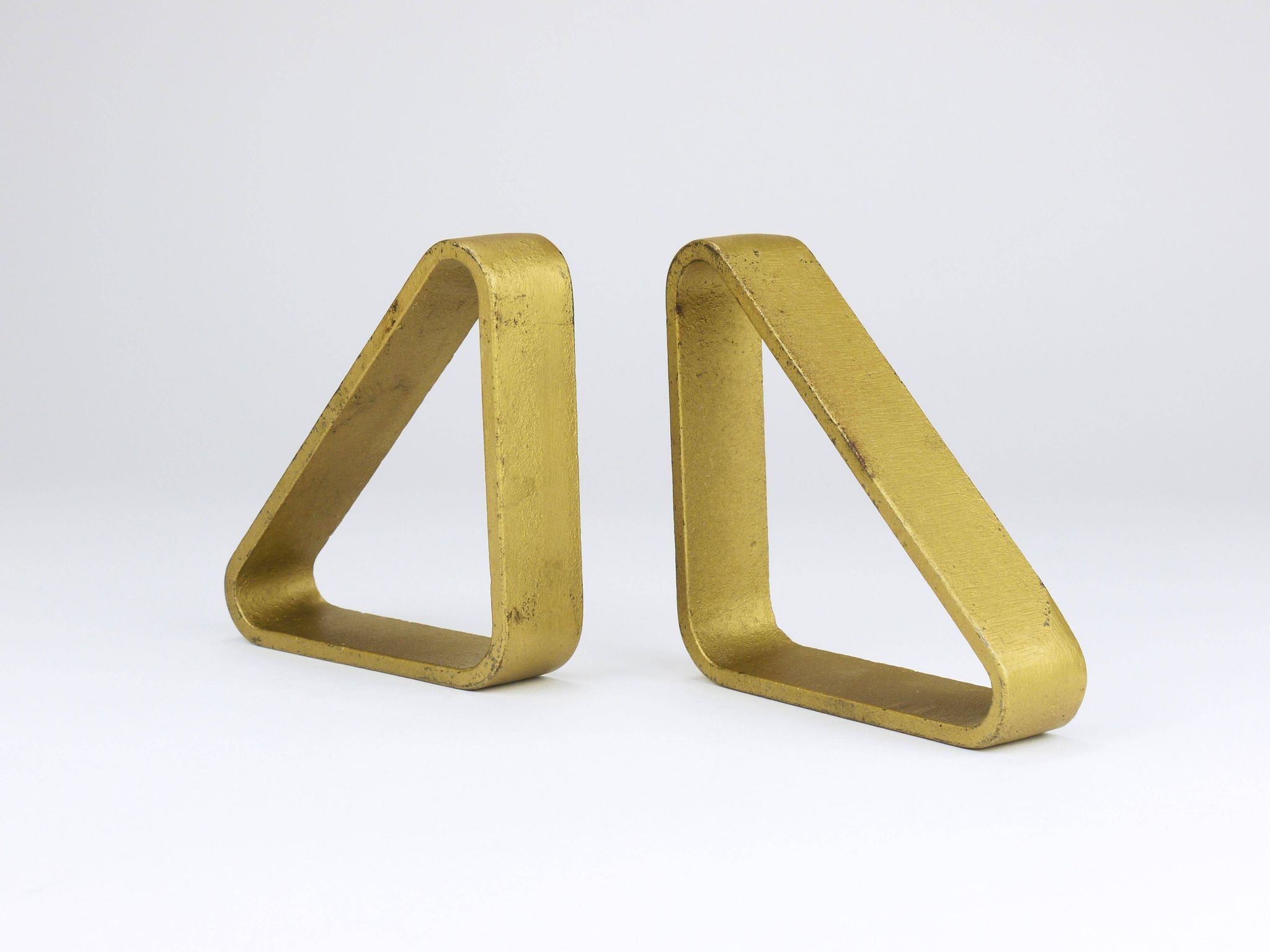 Carl Aubock III Pair of Triangular Bookends in Gilded Iron 5443, Vienna/Austria, 1970s