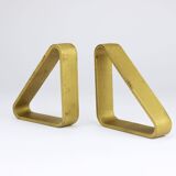 Carl Aubock III Paire de Serre-livres Triangulaires en Fer Doré 5443, Vienne/Autriche, Années 1970