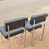 Paire de chaises en skaï design chromé - 1950s