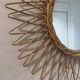 Miroir rotin vintage, 40 cm