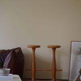 Set of 3 oak bar stools, mid-century Danish modern, Rainer Daumiller, 1960s.