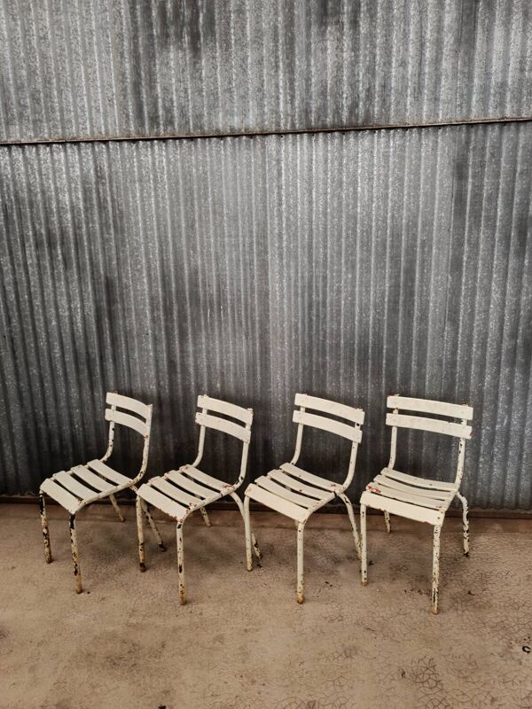 Lot de 4 chaises bistrot Tolix vintage