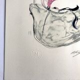 Akiyo owada, untitled, c 1990. original lithograph signed in pencil
