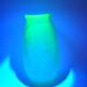 Large art deco vase in uranium-bearing dichroic green glass