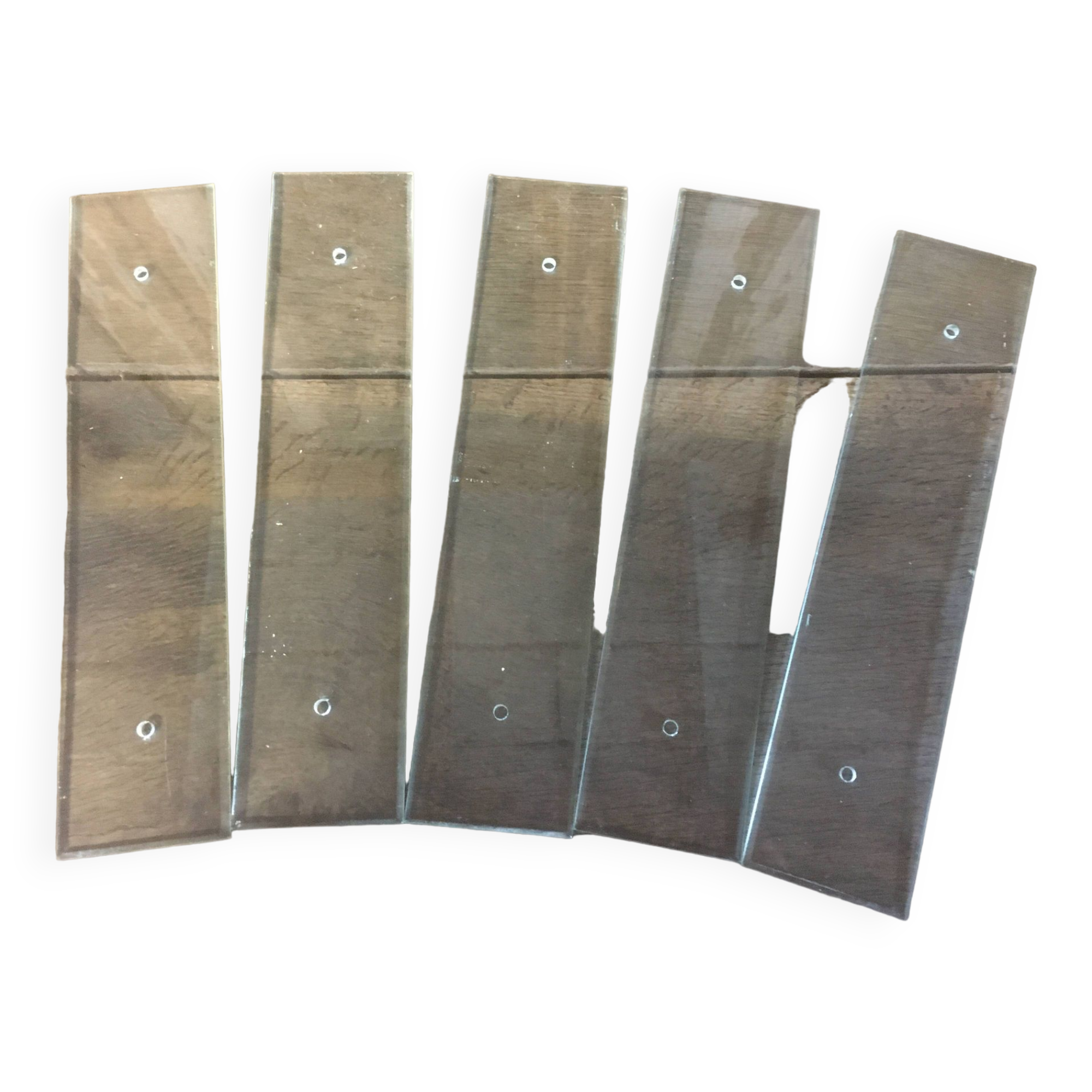 Set of 5 GM beveled glass cleaning plates