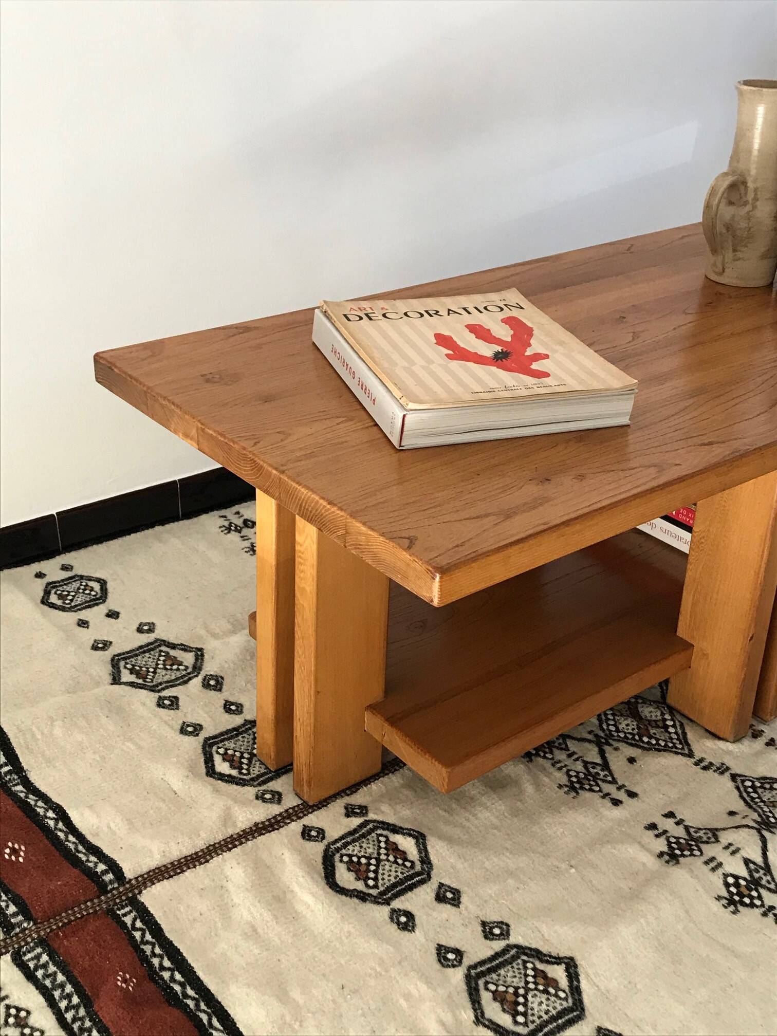 Solid elm coffee table from the 80s