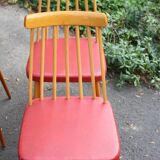 Set of 6 beech chairs from the 50s