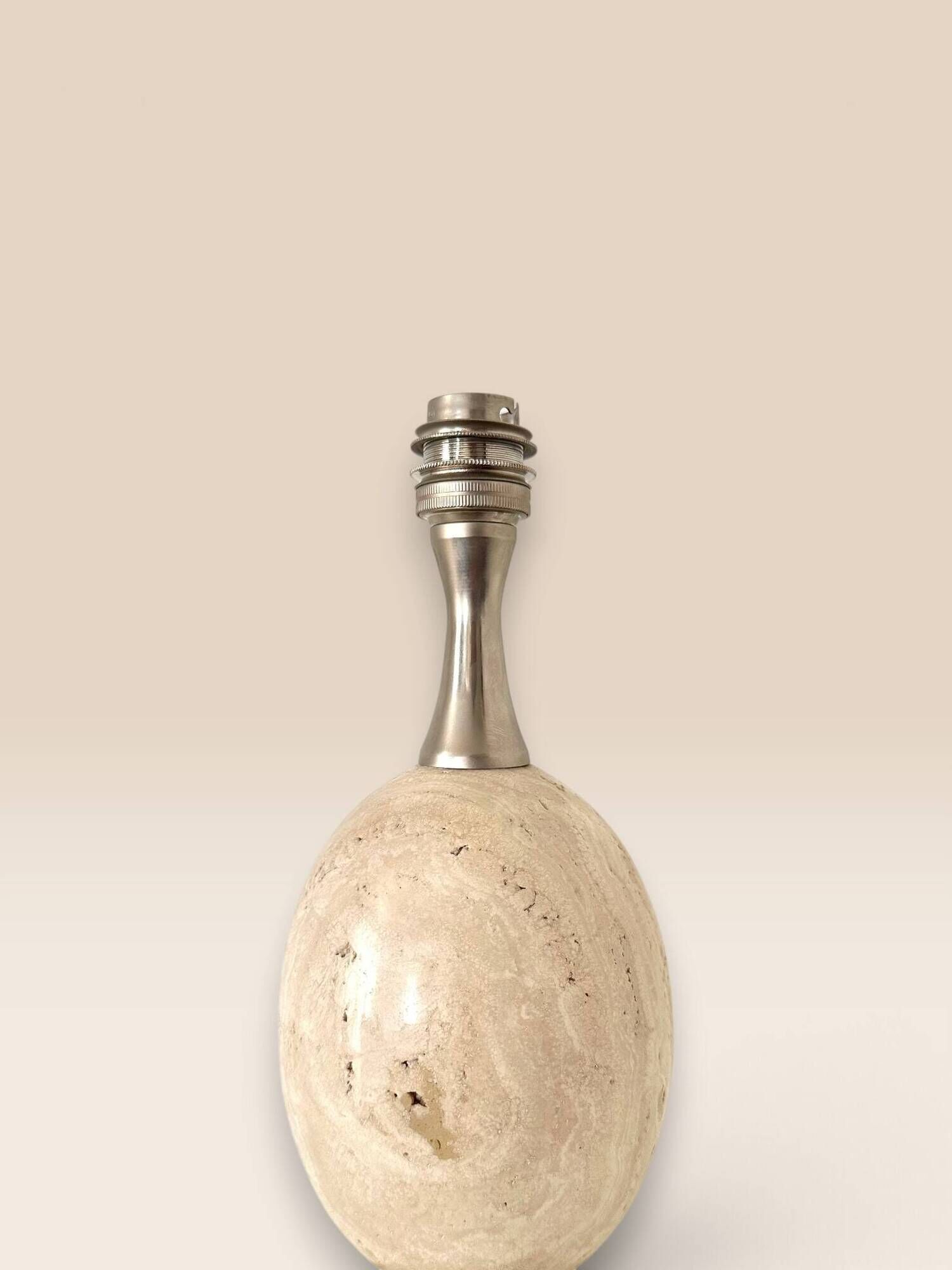 Travertine lamp by Philippe Barbier