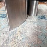 Brushed steel coffee table space age