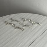 6 silver metal horse knife holders