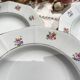 5 Assiettes creuses vintage en porcelaine opaque SALINS motif fleuri
