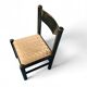 Rare dining set / Italy / 1970s / solid black painted wood / 6 x chair / matching table