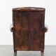Fauteuil vintage en cuir de mouton avec dossier haut