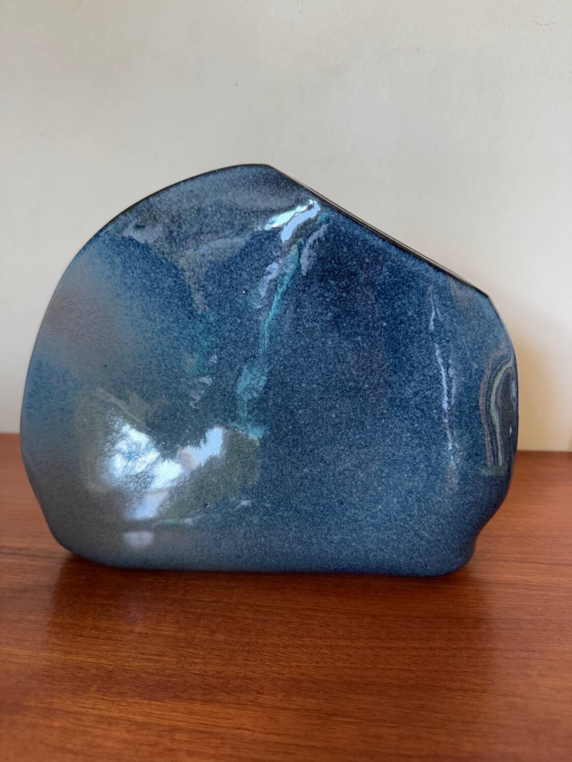 Vintage blue ceramic vase