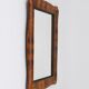 Square Biedermeier Carved & Scalloped Walnut Wall Mirror, Vienna, ca. 1850