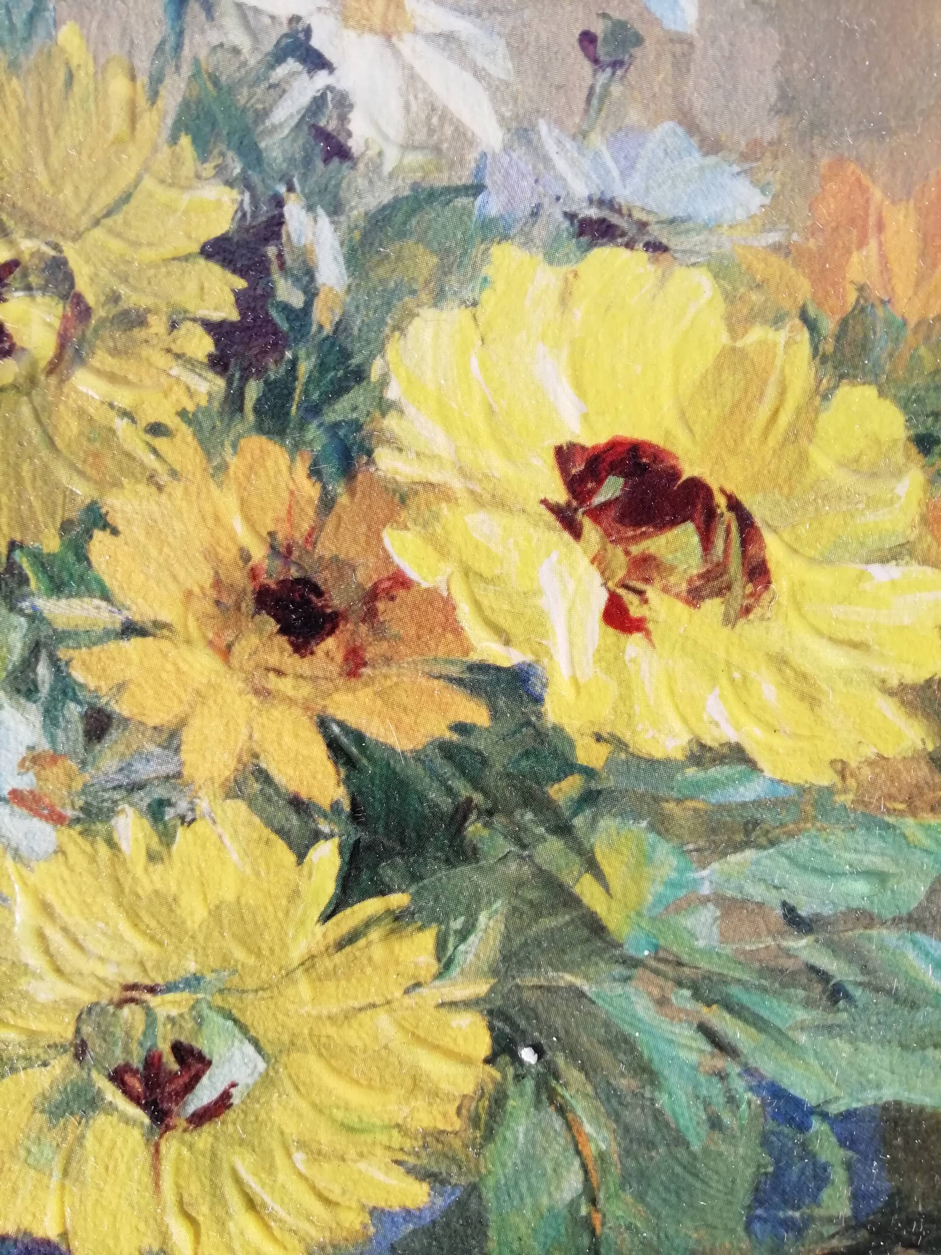 Oil on canvas yellow daisies