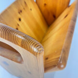 Mid century pinewood magazine holder, 1970