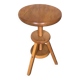 Vintage Light Wood Tripod Screw Painter's Stool #A632