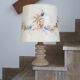Stone lamp, herbarium lampshade, 60s