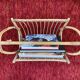 Vintage bamboo rattan magazine holder