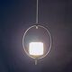 Maison Lunel, Suspension Circulaire Mid-Century Noir et Laiton, France