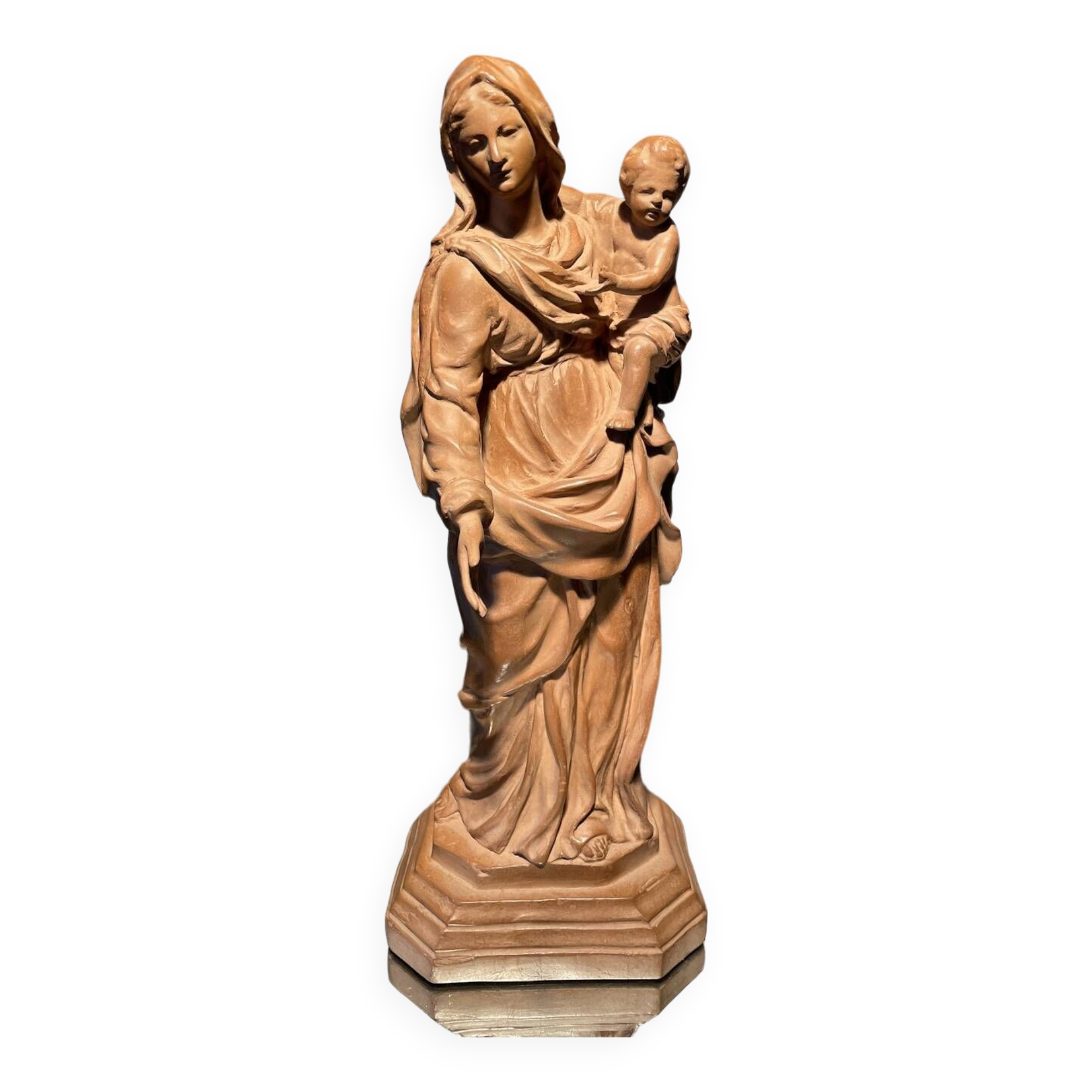 Virgin and child after jean dubois in resin louvre museum