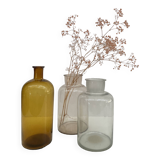Set of 3 old blown glass vases