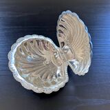 Silver-plated metal shell butter dish