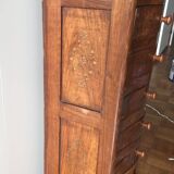 Meuble chiffonnier marqueterie ancien artisanal