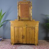 Art nouveau style baltic pine chest of drawers with mirror