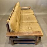 3-seater leather sofa, Brazilian design, 1960s
