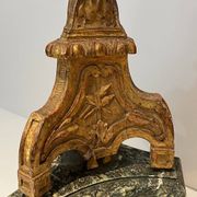 Large Gilded Carved Wooden Candelabrum on Patinated Base, French Work, v