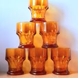 Amber glasses Italy 1970