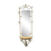 Console murale vintage française avec miroir, milieu du siècle