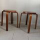 Pair of Artek stools model E60 (rare version with 4 legs), Alvar Aalto