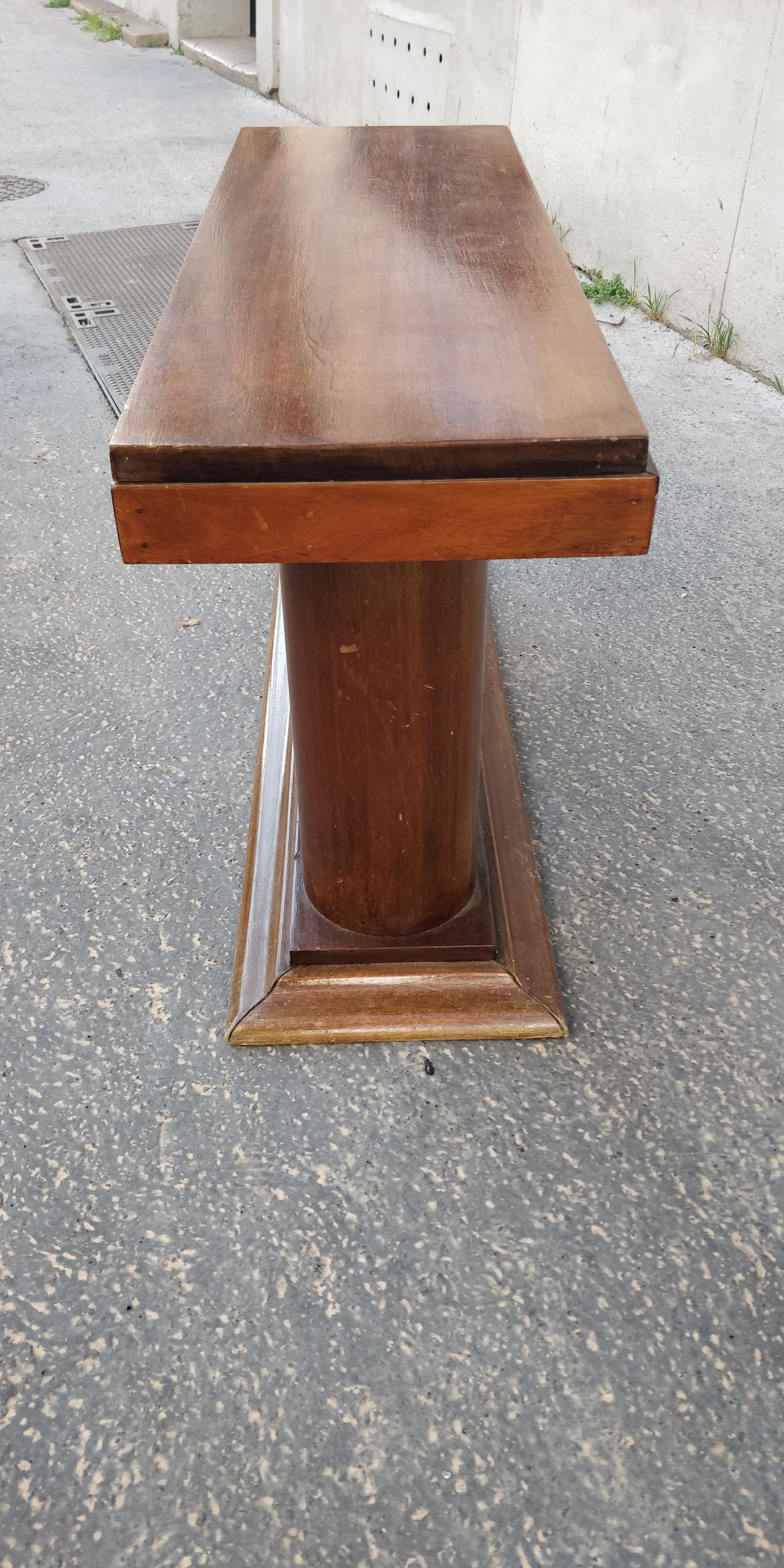 Vintage art deco wooden sofa end