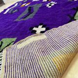 Off-white Moroccan rug with colorful patterns, 250cm x 150cm