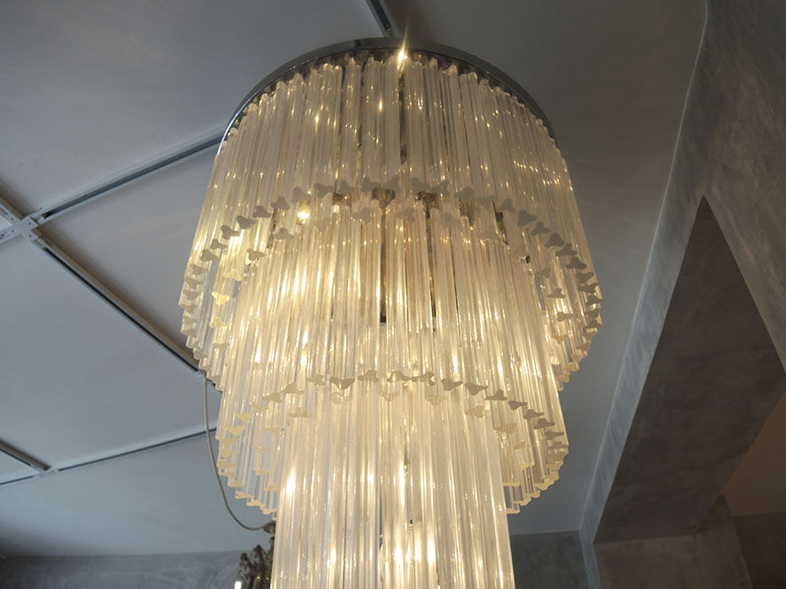 Lamp art deco style metal & crystal