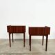 Vintage teak bedside tables (H53cm) – minimalist design and open niche.