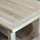 Farm table made of solid light oak wood.
